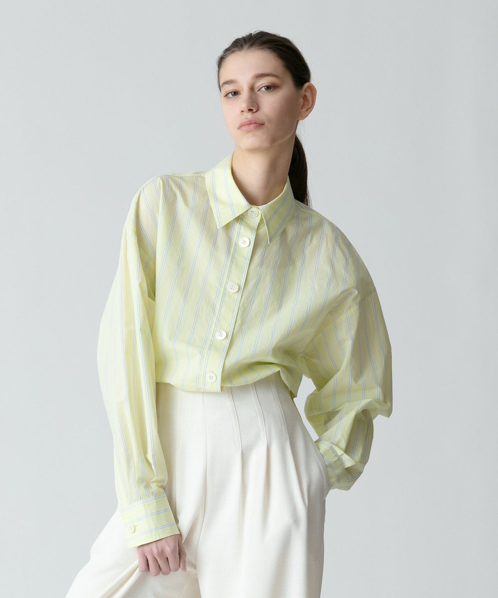 トリムストライプバックタックシャツ|allureville OFFICIAL SITE