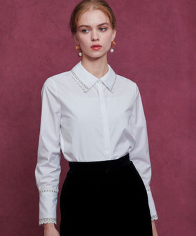 LOULOU WILLOUGHBY】レーストリミングシャツ|allureville OFFICIAL