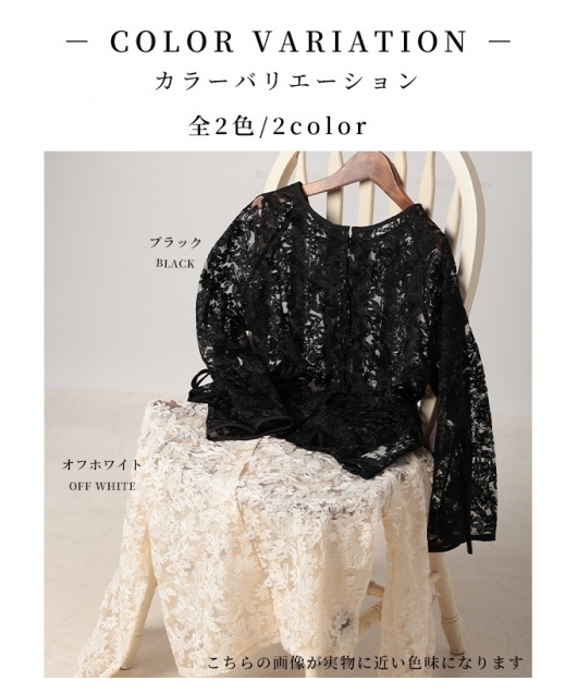 レディース 大人 上品 総花柄レースフレアスリーブブラウス【メール便