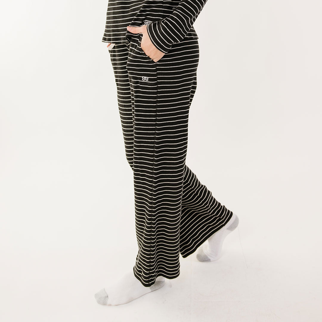 Lounge Pants, Black and White Stripe - Albion Fit