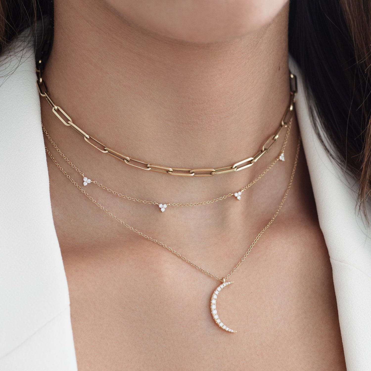 5 Diamond Trinity Station Necklace – Ali Weiss Jewelry