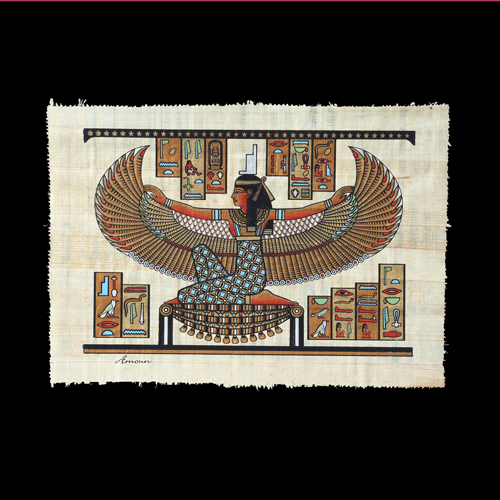 パピルス画 イシスの女神ip-003g｜素敵なエジプト香水瓶をお求めなら