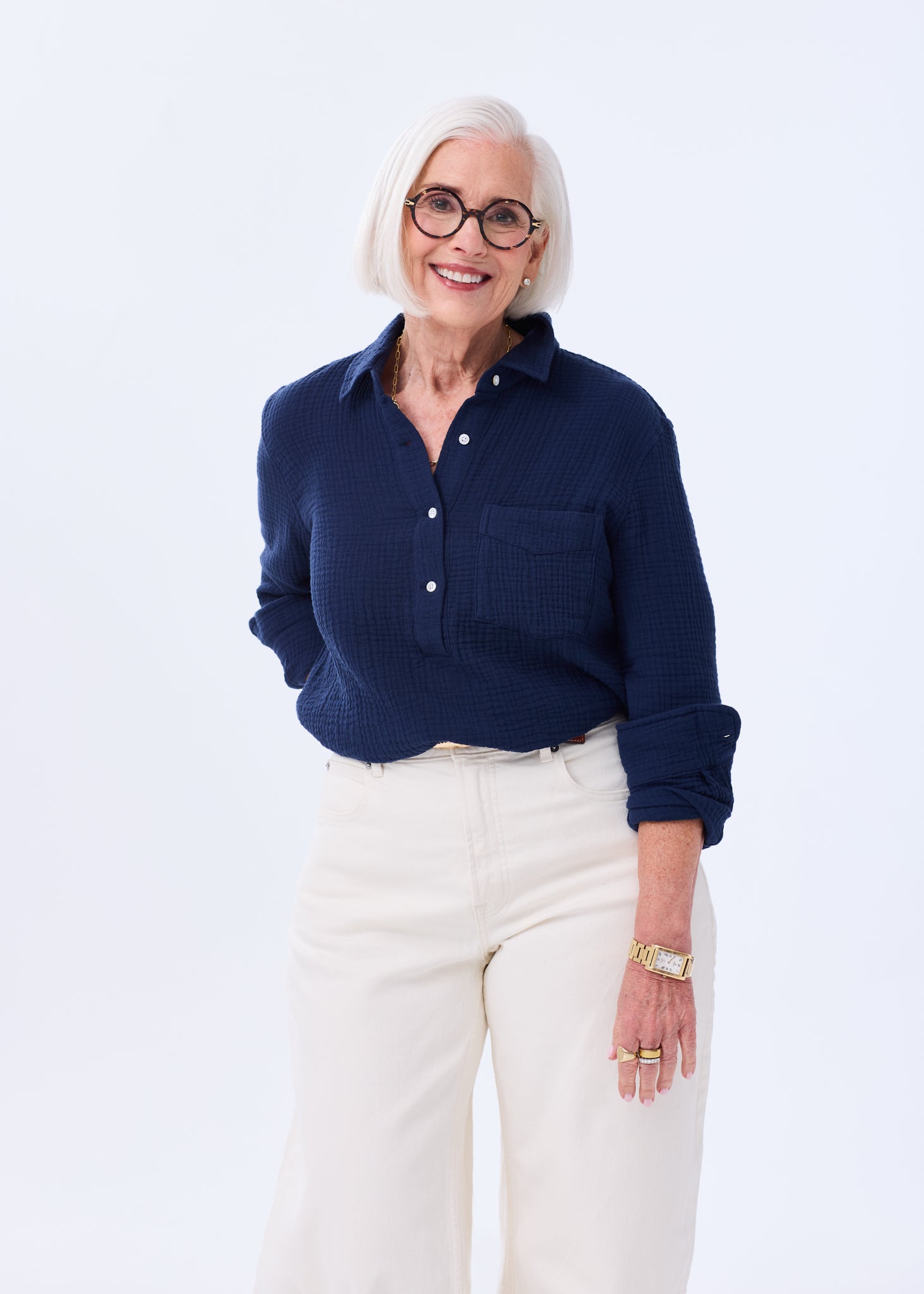 Women's Luxury Triple Gauze Button Down Top - Organic Cotton