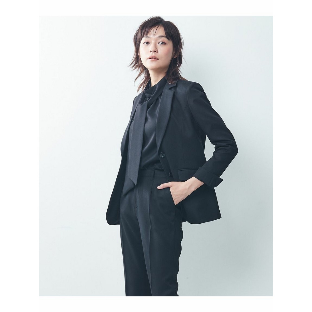 レディーススーツ】ドビー素材セットアップパンツスーツ3点セット