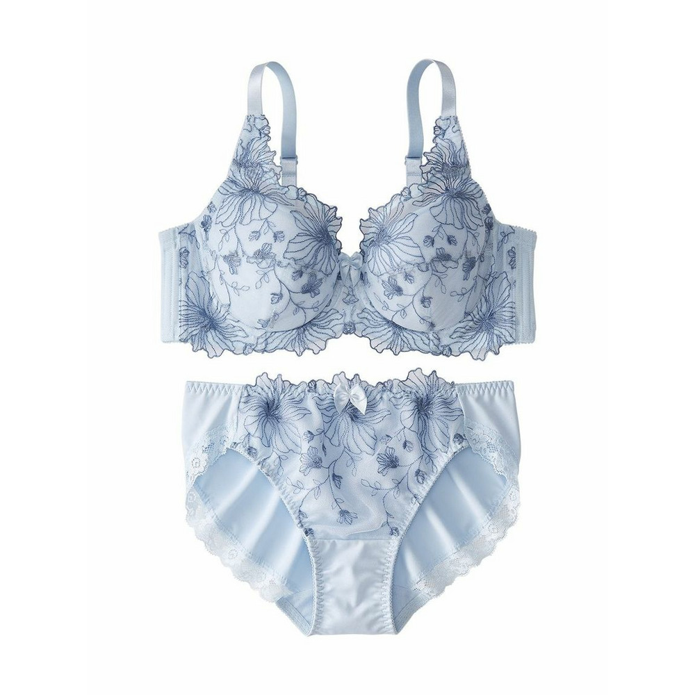 刺しゅうレースフルカップブラジャーショーツセット（オリエンタル