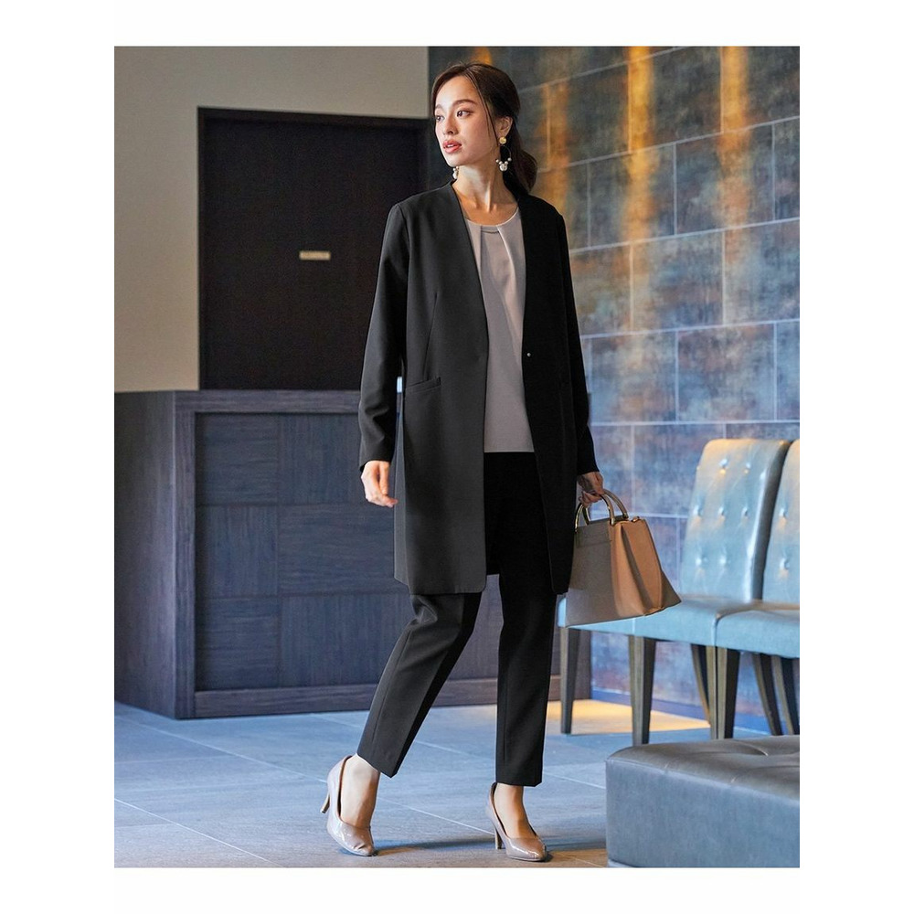 入学式・卒業式・フォーマル】ロングジャケットテーパードパンツ4点