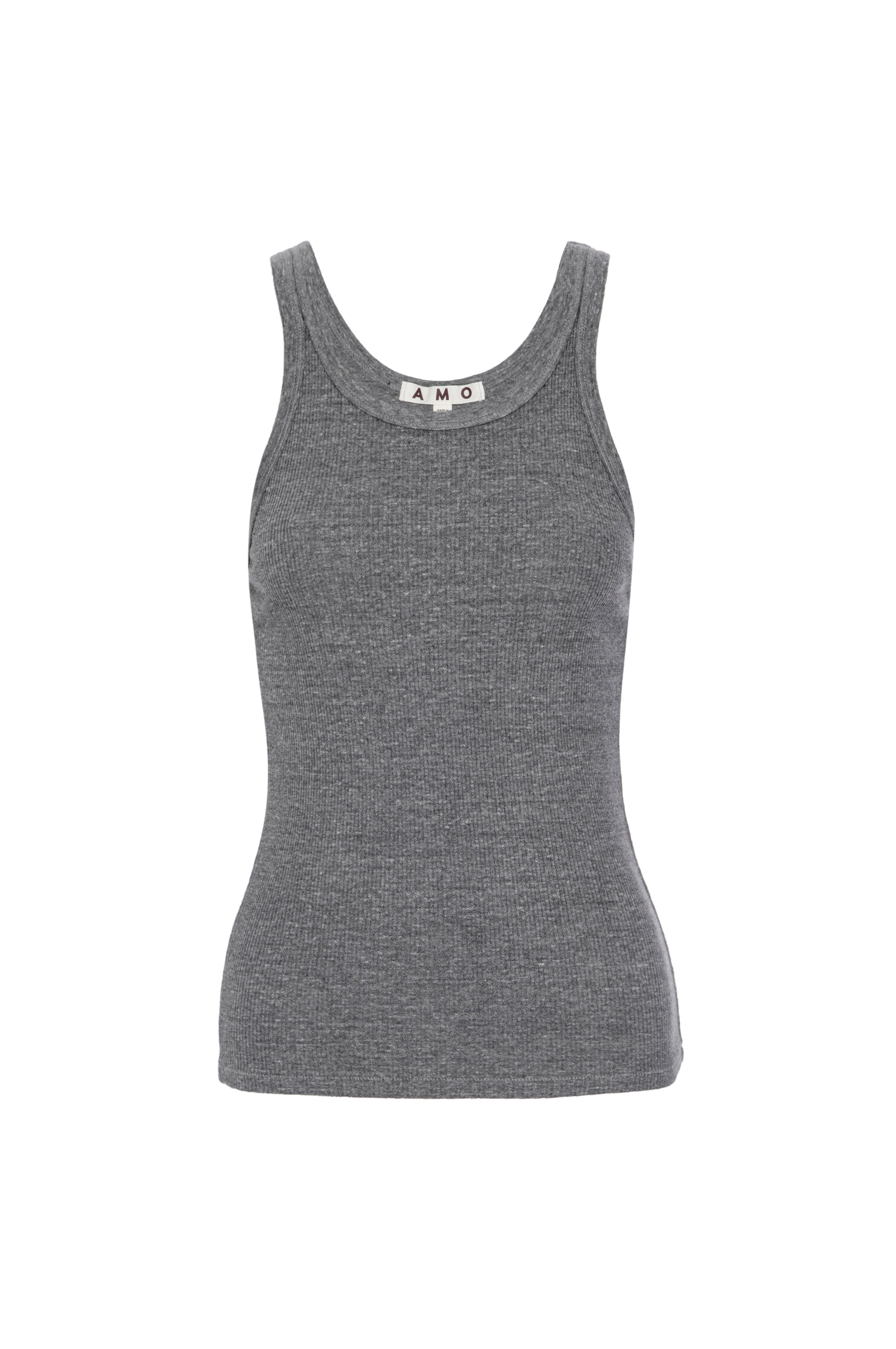 AMO Denim | Long Rib Tank in Heather Grey – A M O