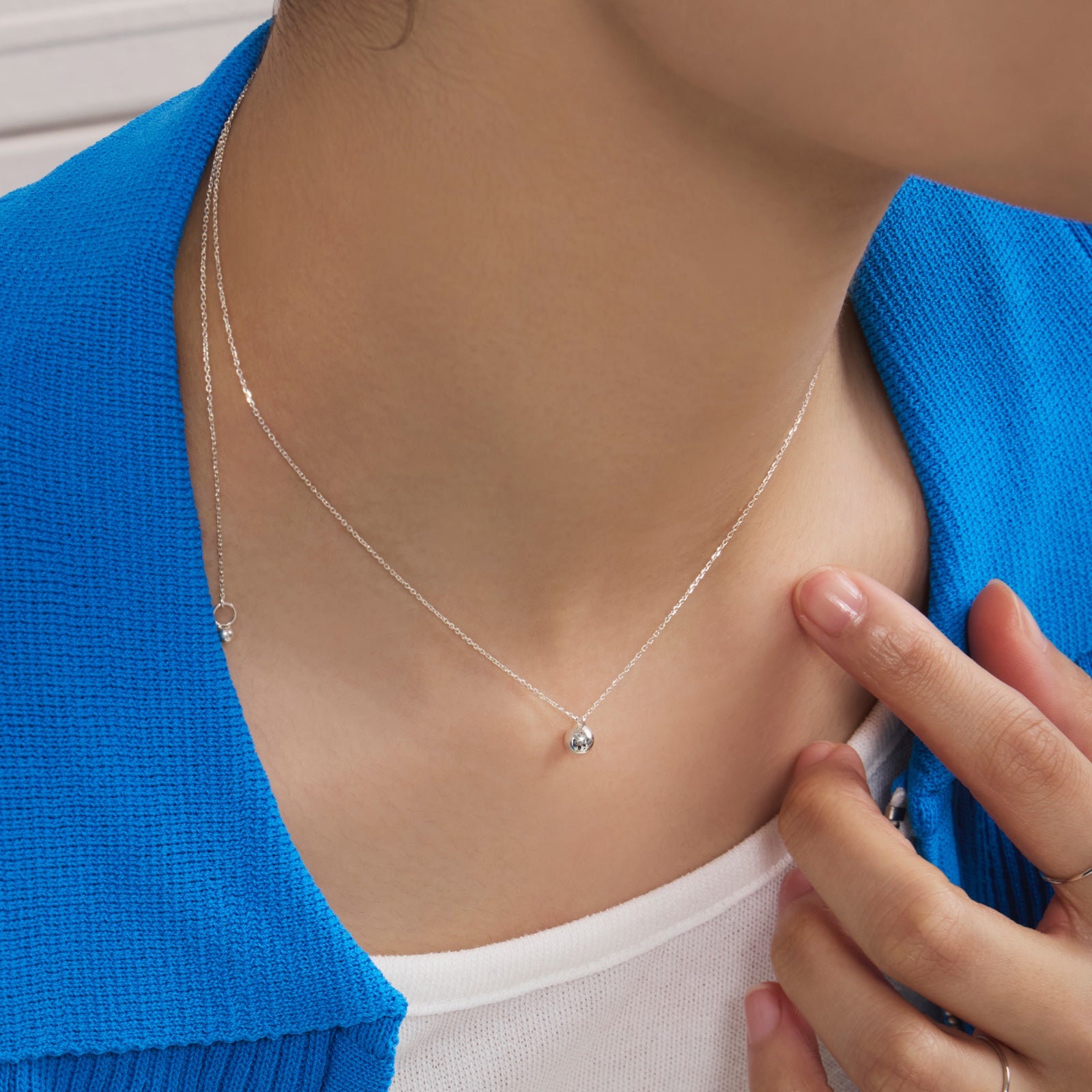 シルバー ベーシック ボール ペンダント ネックレス / Silver Basic