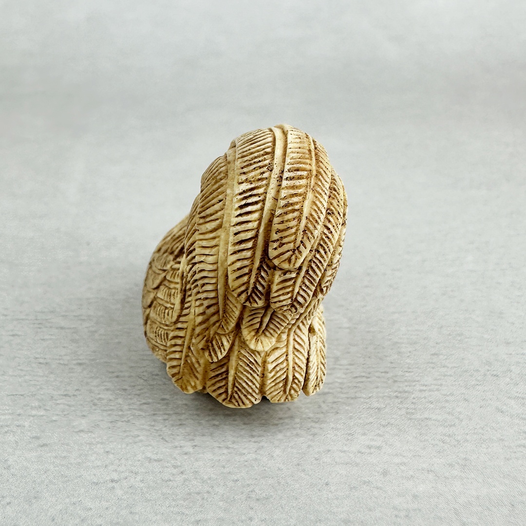 古美術 雨蛙象牙 根付 鶏