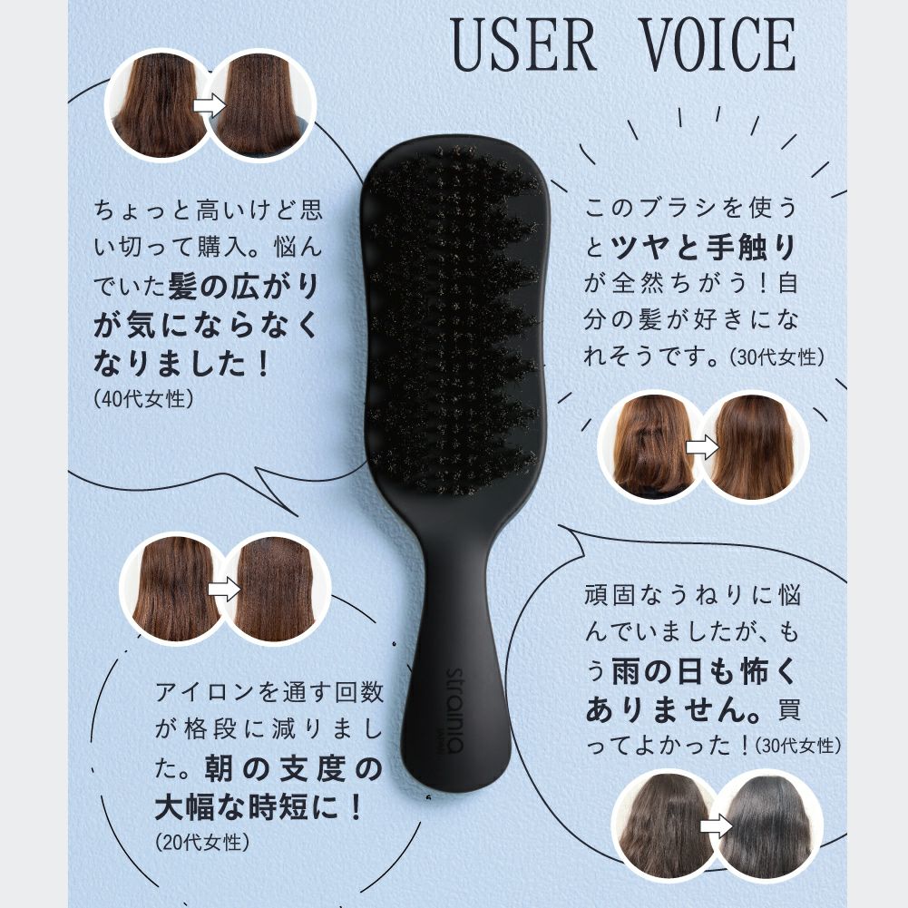 ケアストレートブラシ＋ポイントストレートブラシ セット strainia