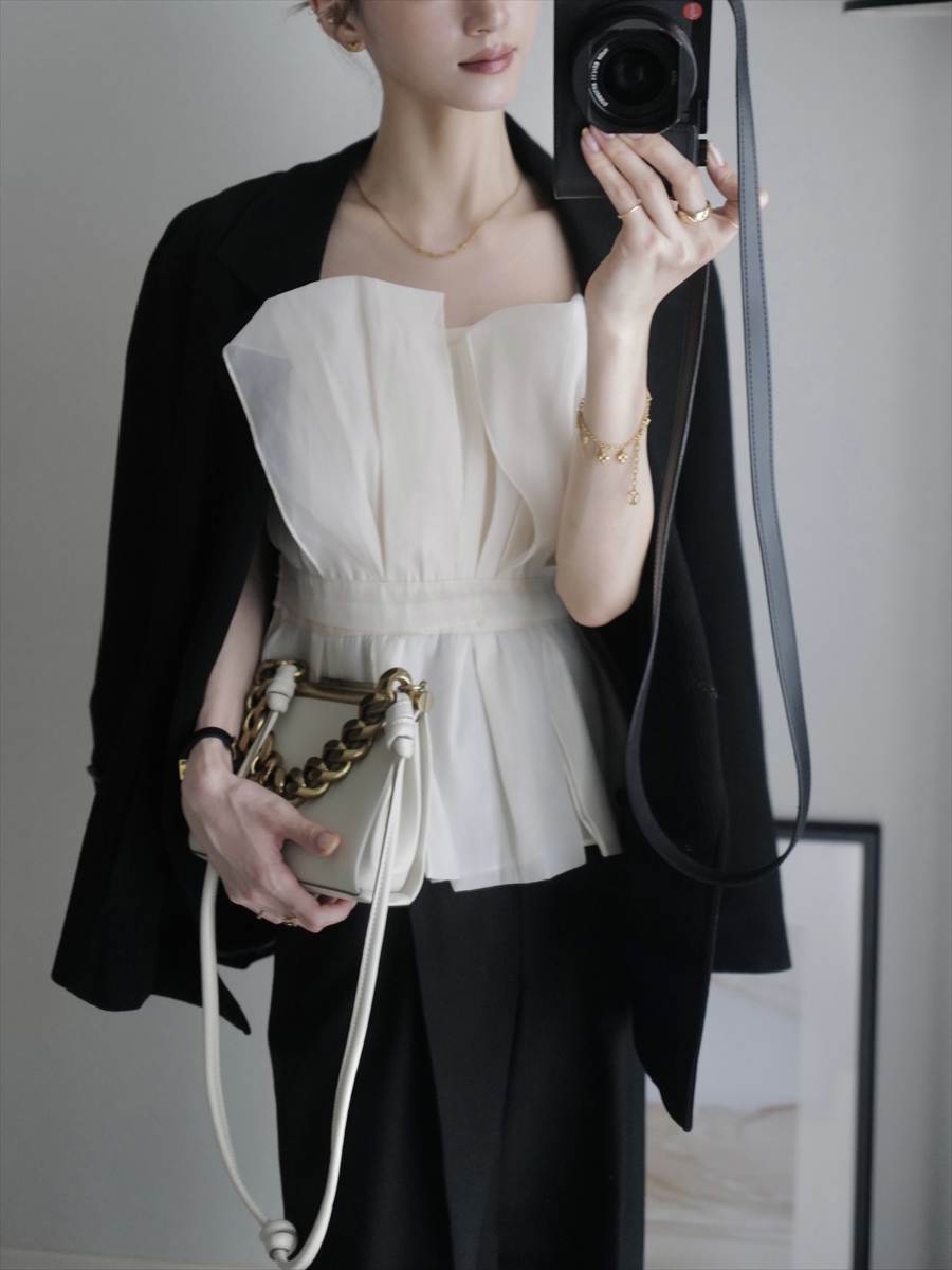 RE ARRIVAL】 tulle peplum bustier amel