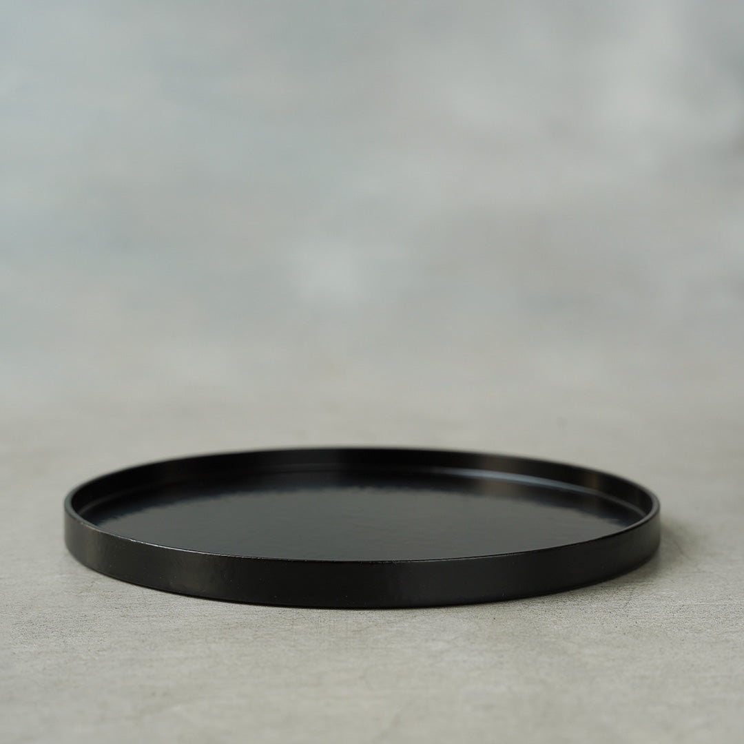 土直漆器 直右ヱ門 尺0丸盆 黒溜 - アメノイエ