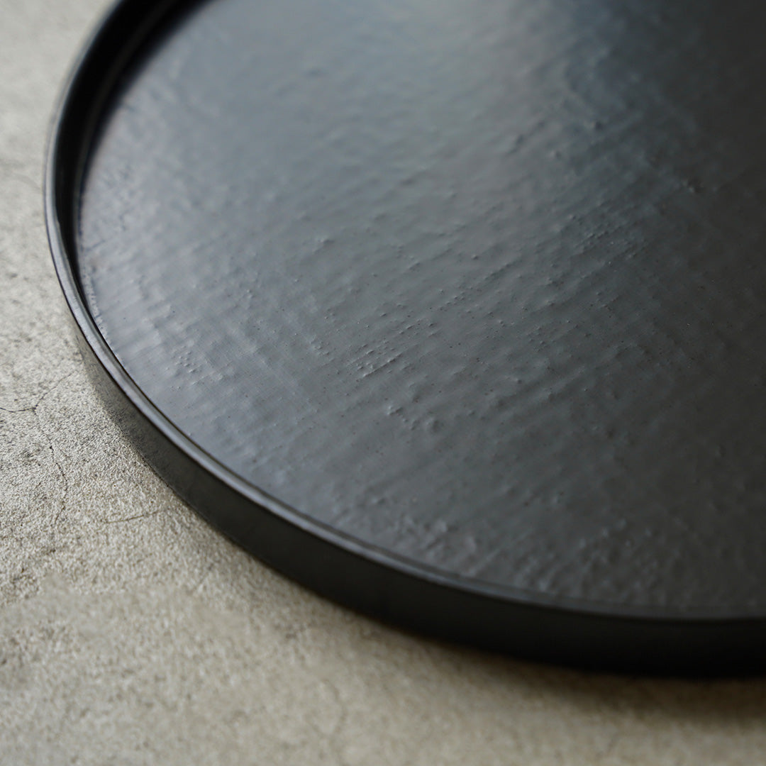 土直漆器 直右ヱ門 尺0丸盆 黒溜 - アメノイエ