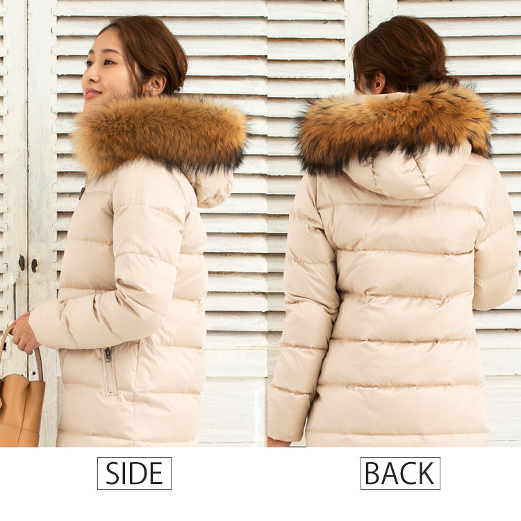 ラクーンファー ダウンフード ドットボタン仕様 582908,582919,582917