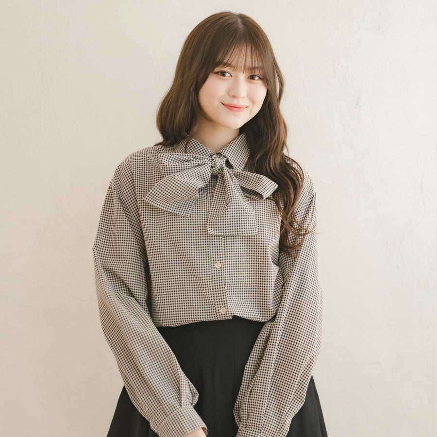 リボンギンガムチェックシャツ – amr.