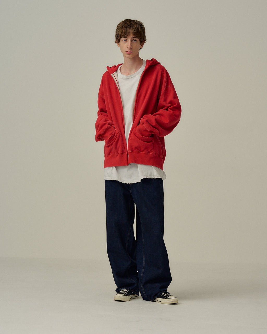 ZIP UP HOODIE(RED) – ANCELLM