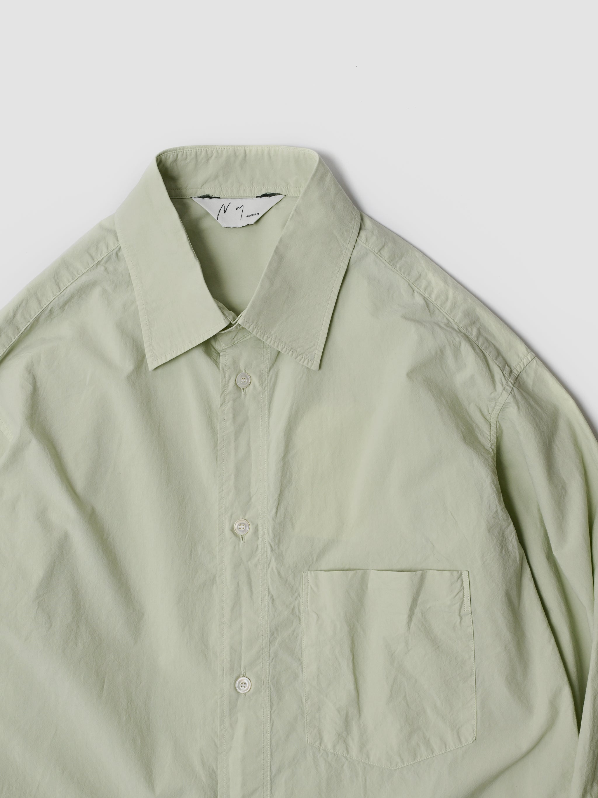 ANCELLM / SHRINK OVER SHIRT -GRAYMINT – and father