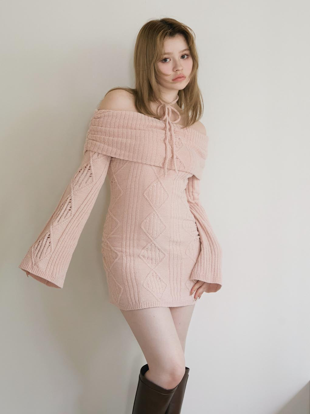 ANDMARY】Cameron cable knit mini dress