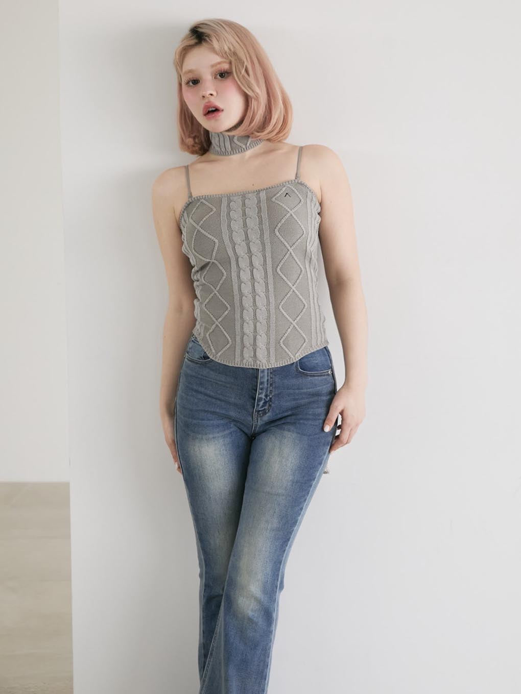 ANDMARY】Vera knit bare tops