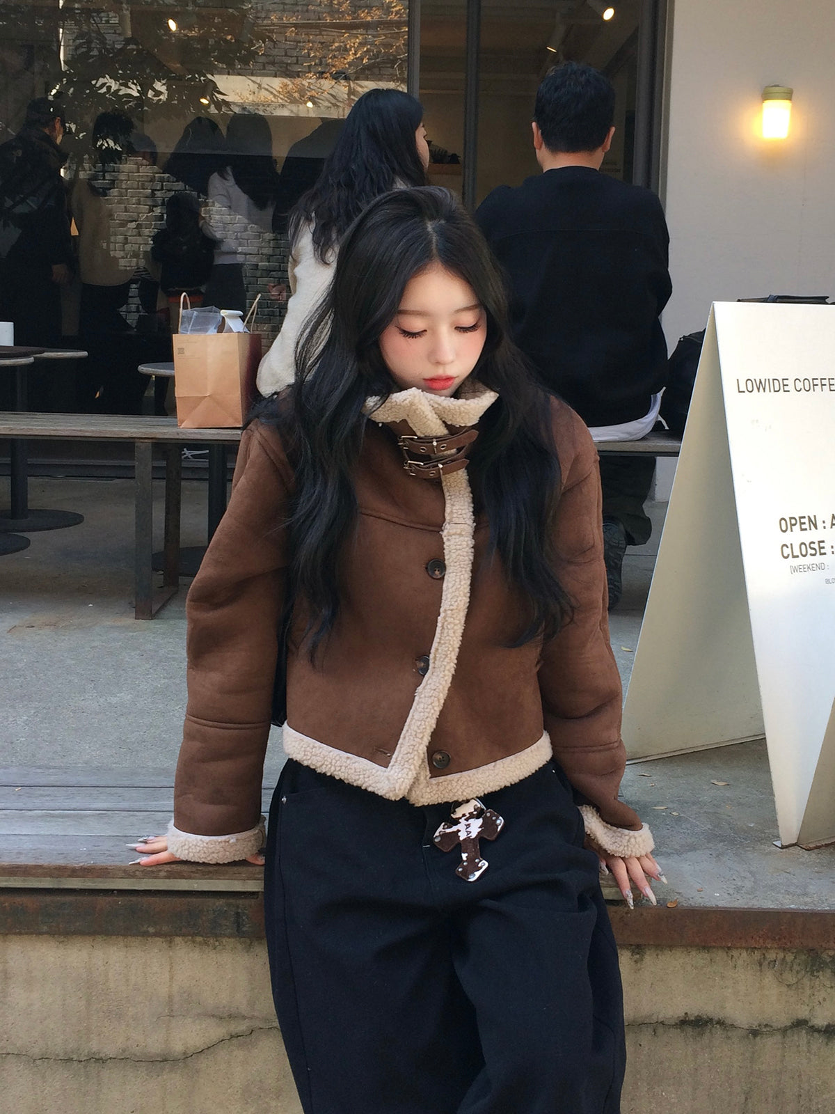 emmy ビッグカラーファータッチブルゾン ダウン