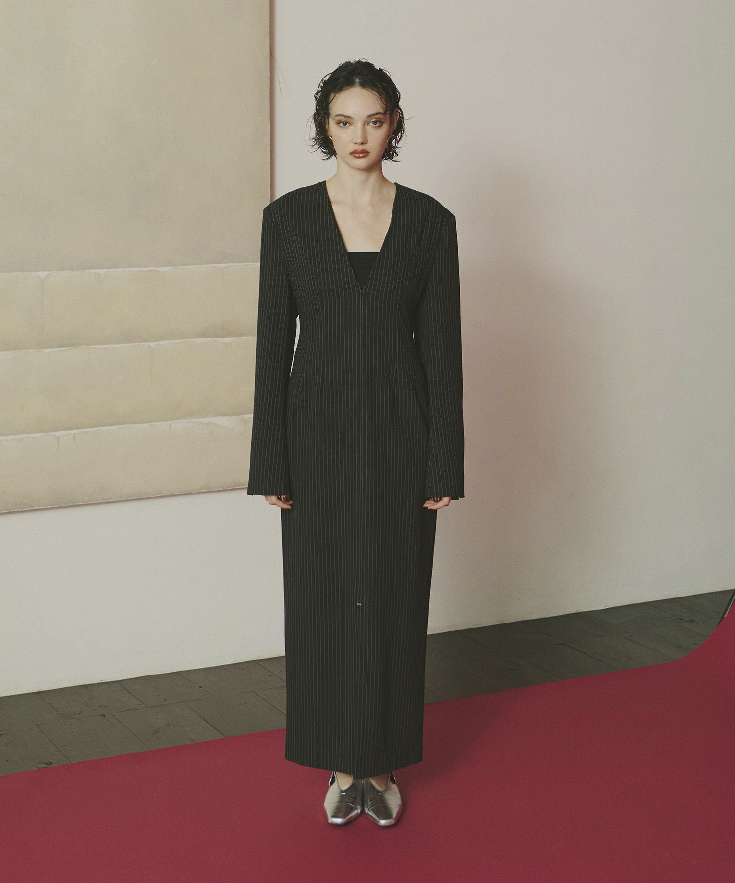 pinstripe tailored bustier dress | ANDRESD