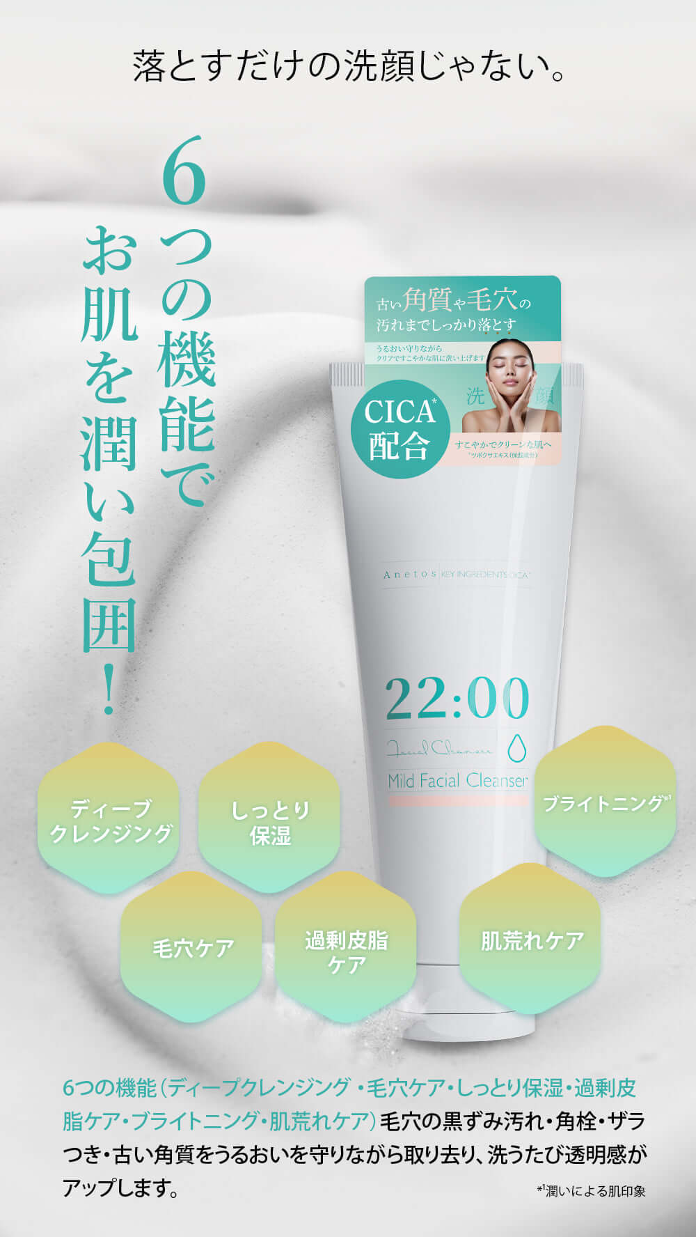 洗顔料とクレンジングウォーターセット 22:00 アネトス 2点セット
