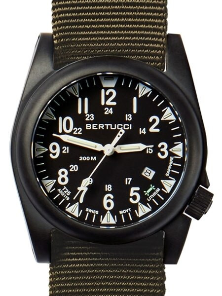 Bertucci A-5S Ballista Swiss Quartz Field Watch with Black Ion