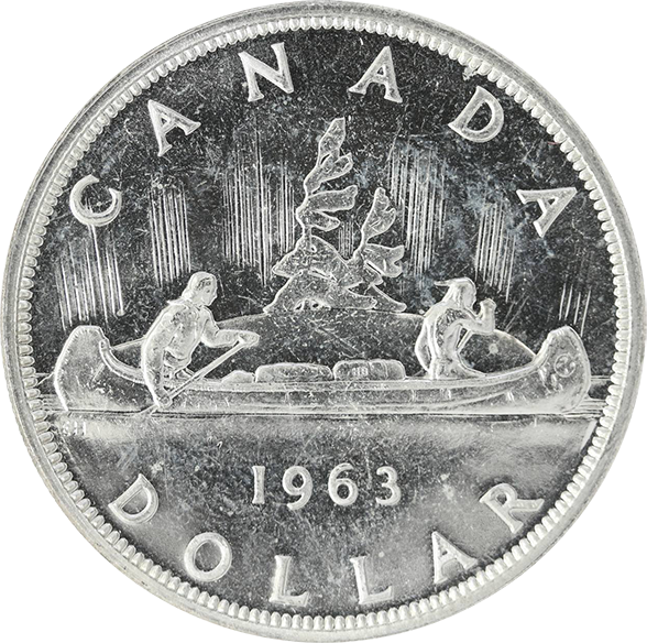 カナダ エリザベス2世 1ドル銀貨 カヌー (Canada Elizabeth II 1