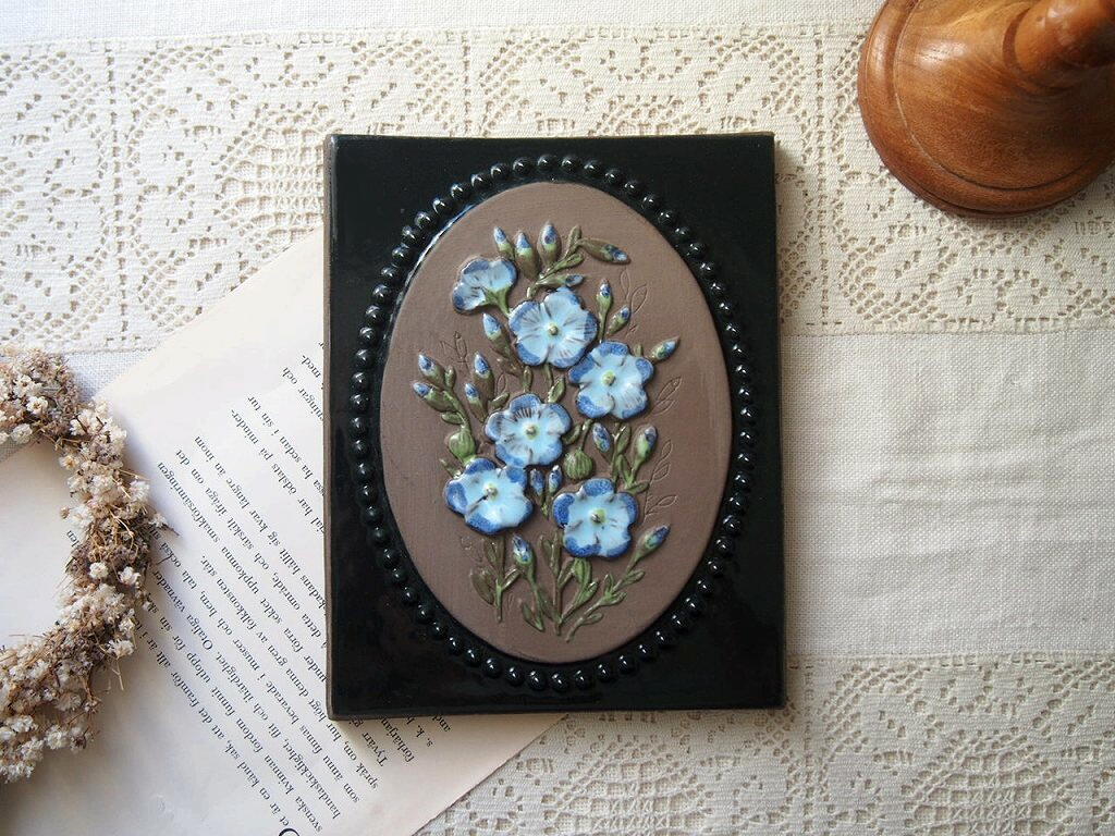 Jie Gantofta 花の陶板｜Aimo Nietosvuori｜スウェーデンヴィンテージ