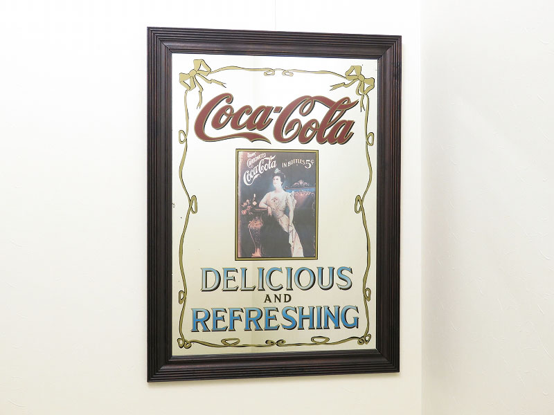 ビンテージ パブミラー 特大サイズのコカ・コーラ（Coca-Cola）（4月01
