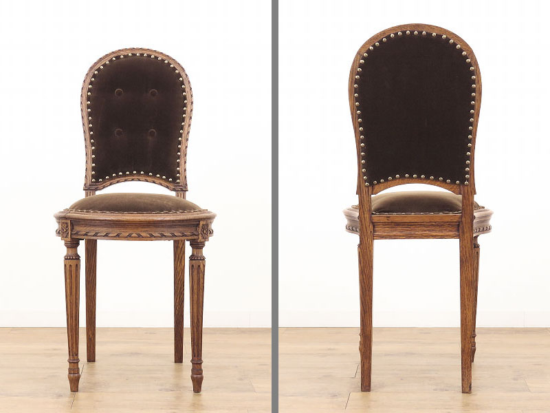 ルイ16世様式の小ぶりなサロンチェア フランスのアンティーク家具（2