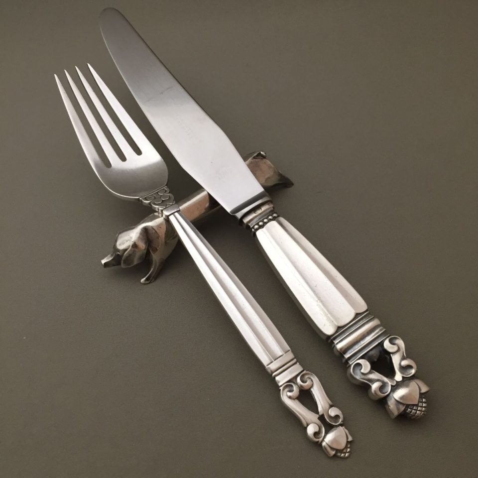 ジョージ・ジェンセン「“Acorn” ディナーフォーク&ナイフ セット