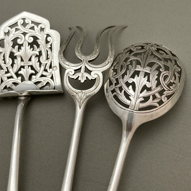 フランス「Henri Soufflot サービングセット 4点」《アンティックかとう》