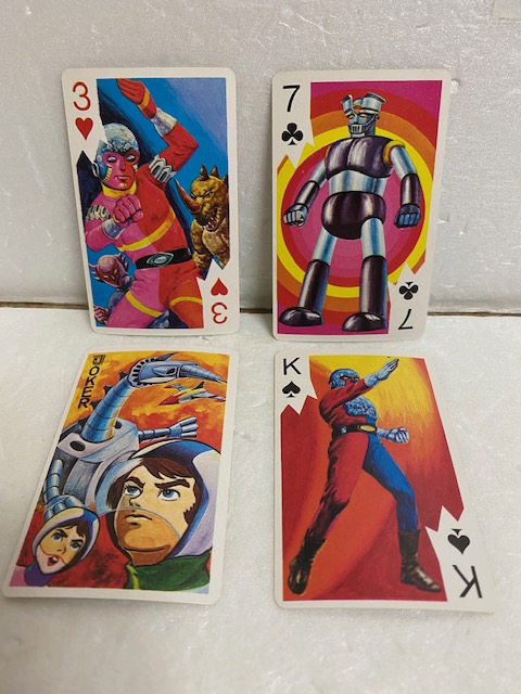 フジカラー☆怪獣トランプ☆紙製 たて 8．0cm 55枚 当時物 企業