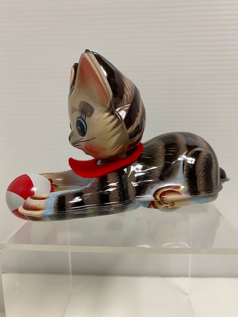 箱付☆石塚製作所☆ブリキ☆ネコ☆昭和レトロ☆ねこ☆ゼンマイ 長さ