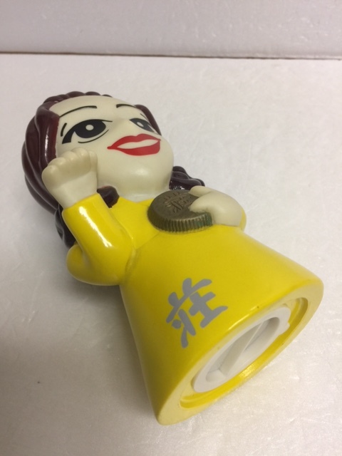 鈴木その子 招きその子 ソフビ人形 貯金箱 14．3cm 当時物 現状