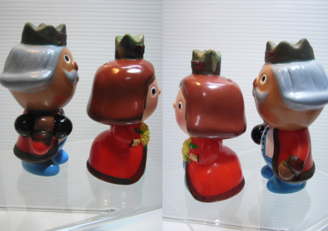サモンゴールド 王様とお妃さま ソフビ人形 貯金箱 11．0cm 2体