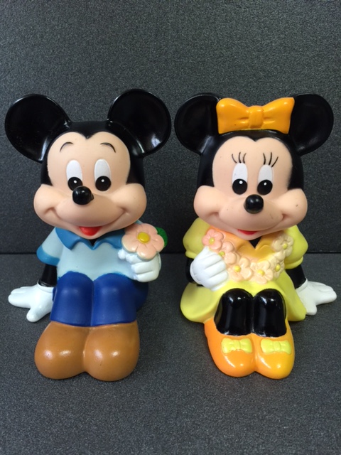 2体セット☆三菱銀行 ミッキーマウス・ミニー ソフビ人形 貯金箱 10
