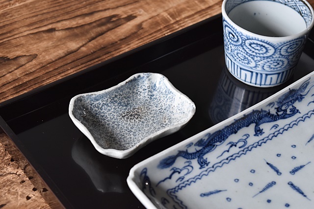 江戸時代中期・古伊万里「魚型染付豆皿」骨董・希少 アンティーク