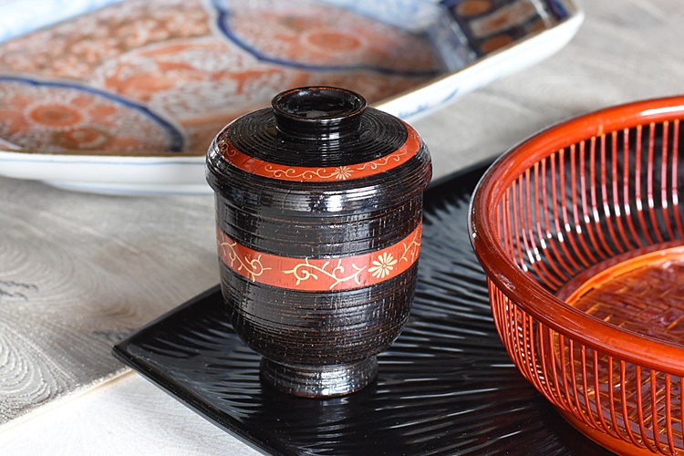 平安 光阿弥造 菊唐草蒔絵 箸洗 小吸物椀 5客セット - 生活骨董と古布