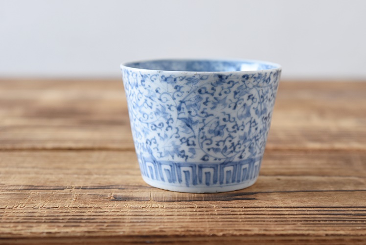 蕎麦猪口 竹と雀 古伊万里 金襴手 唐草花 兎 蕎麦猪口 10客