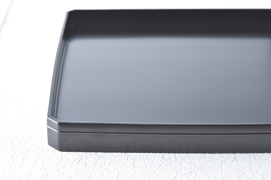 天然木製漆塗 黒艶消塗会席膳 四方隅切会席膳 5客セット 茶懐石道具