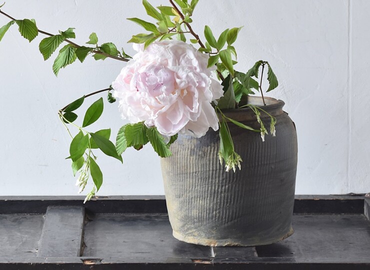 南蛮 焼き締め 壺 その一 古民芸 花瓶 花生け 土器 - 生活骨董と古布の