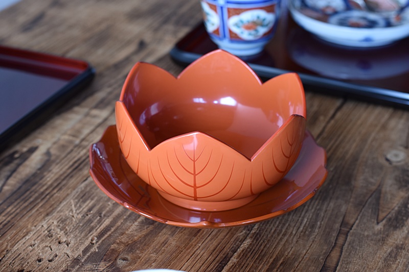 漆器 椀 10個セット 黒と金の輪島花模様 漆器 椀 10個