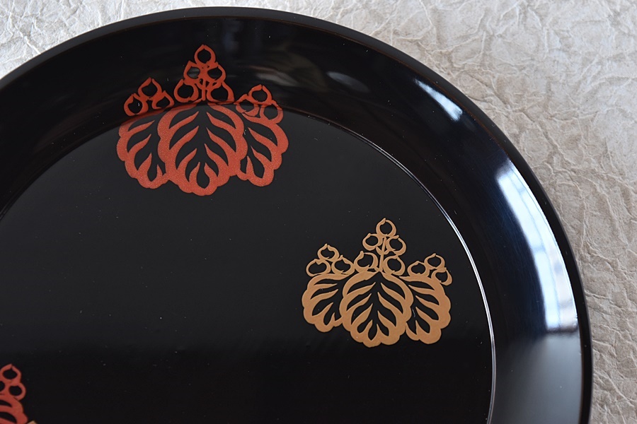 漆匠 鈴木表朔 長寛桐蒔絵 真塗菓子盆 菓子皿 - 生活骨董と古布の