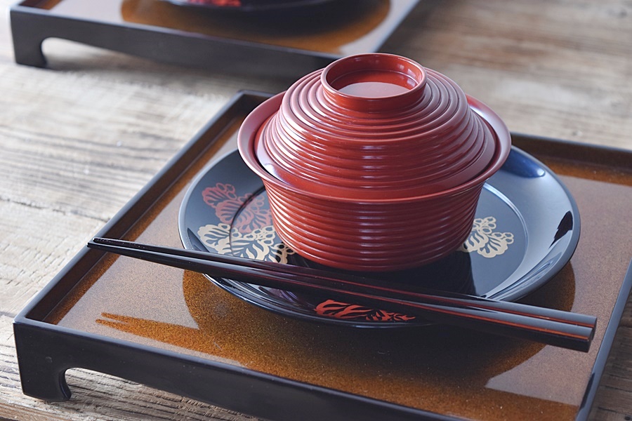 鈴木表朔 長寛桐蒔絵 真塗菓子盆 - 生活骨董と古布のアンティーク