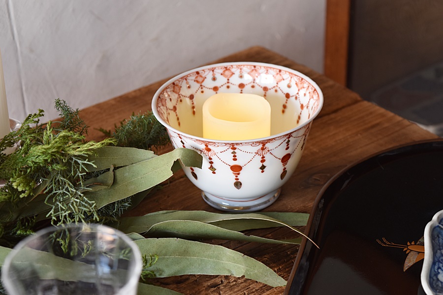 九谷 色絵 瓔珞模様 盃洗 - 生活骨董と古布のアンティークショップ