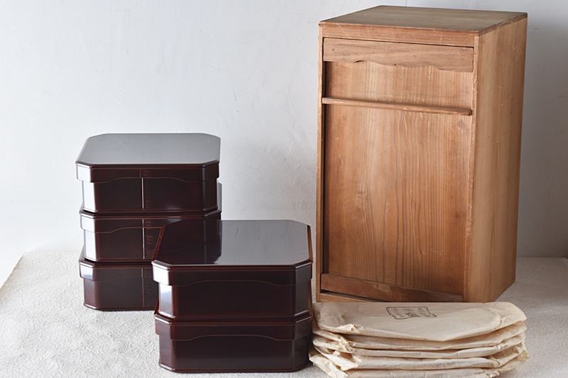 輪島塗 大徳寺弁当箱 5客セット - 生活骨董と古布のアンティーク