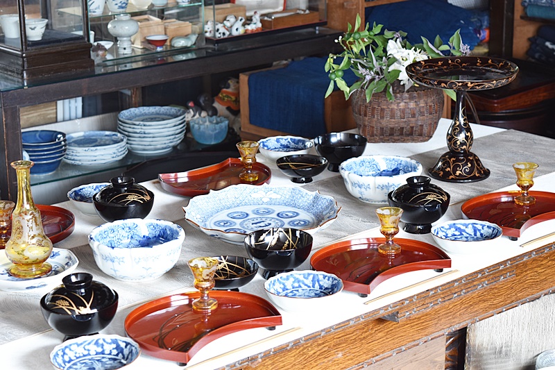 平安象彦 黒漆塗り 稲穂 金蒔絵 吸物椀 5客セット - 生活骨董と古布の