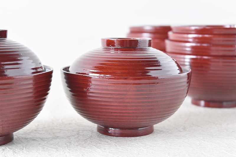 茶懐石道具 天然木製漆塗 讃岐 宗家 後藤造 糸目 四つ椀 5客セット 10